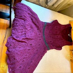 Tinley Road Eggplant Back Cut Out Skater Dress